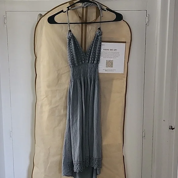 COPY - Dusty blue cotton natural dress size Large - Picture 1 of 6